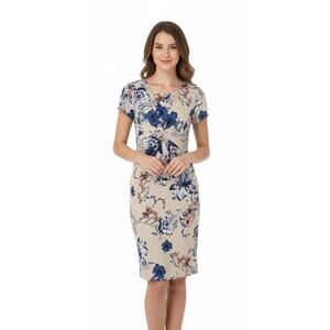 Nina Piu Knot Front Sheath Floral Dress Womens Size‎ Large (Runs Small) Stretchy